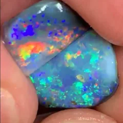 Two Stunning Super Bright Dark Lightning Ridge Rub Opals - 6