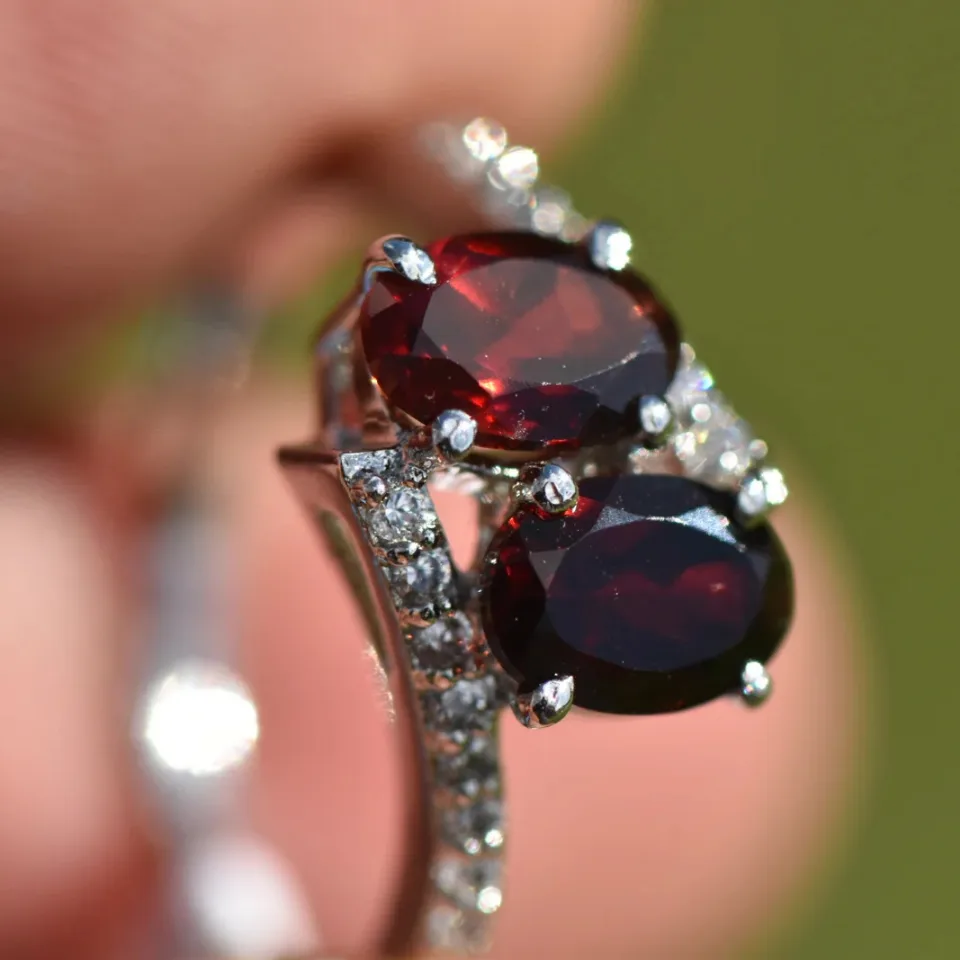 Garnet Ring Sterling Silver 925 - 3