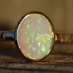 14K Gold Opal Ring - 7