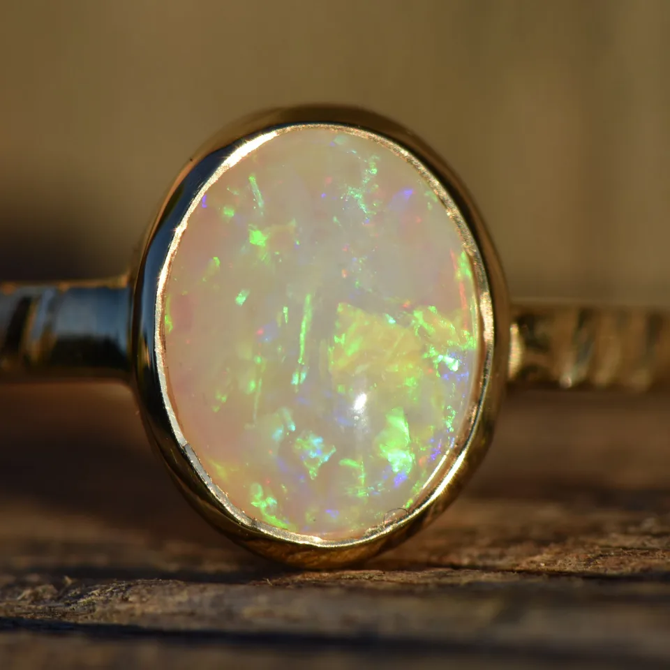 14K Gold Opal Ring - 7