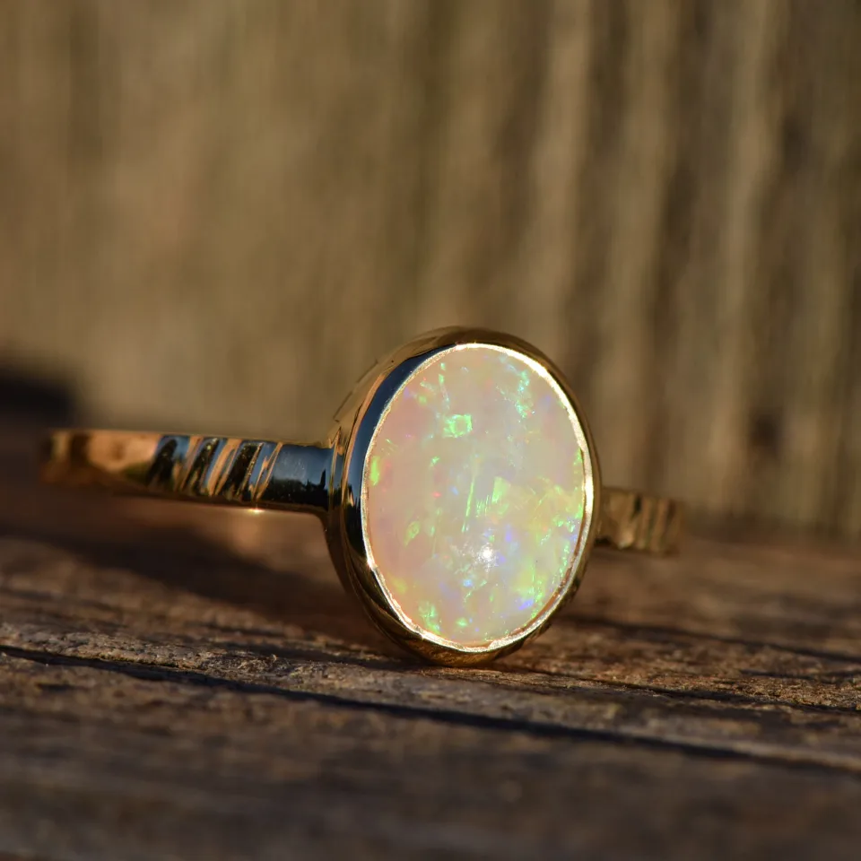 14K Gold Opal Ring - 4