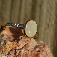 14K Gold Opal Ring - 8