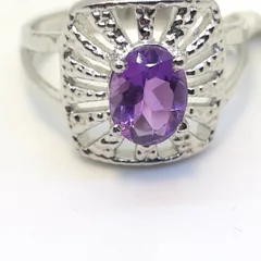 Amethyst sterling Silver ring  - 3