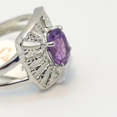 Amethyst sterling Silver ring  - 4