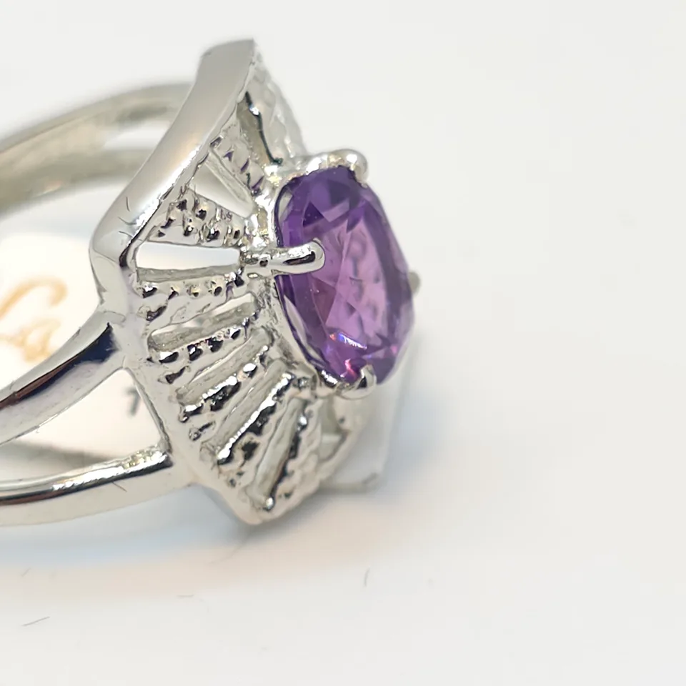 Amethyst sterling Silver ring  - 4