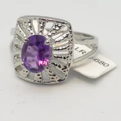 Amethyst sterling Silver ring  - 6