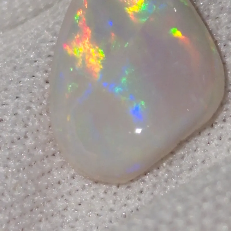 Dark Base Coober Pedy Opal Gem, Polished Australian Opal. - 8