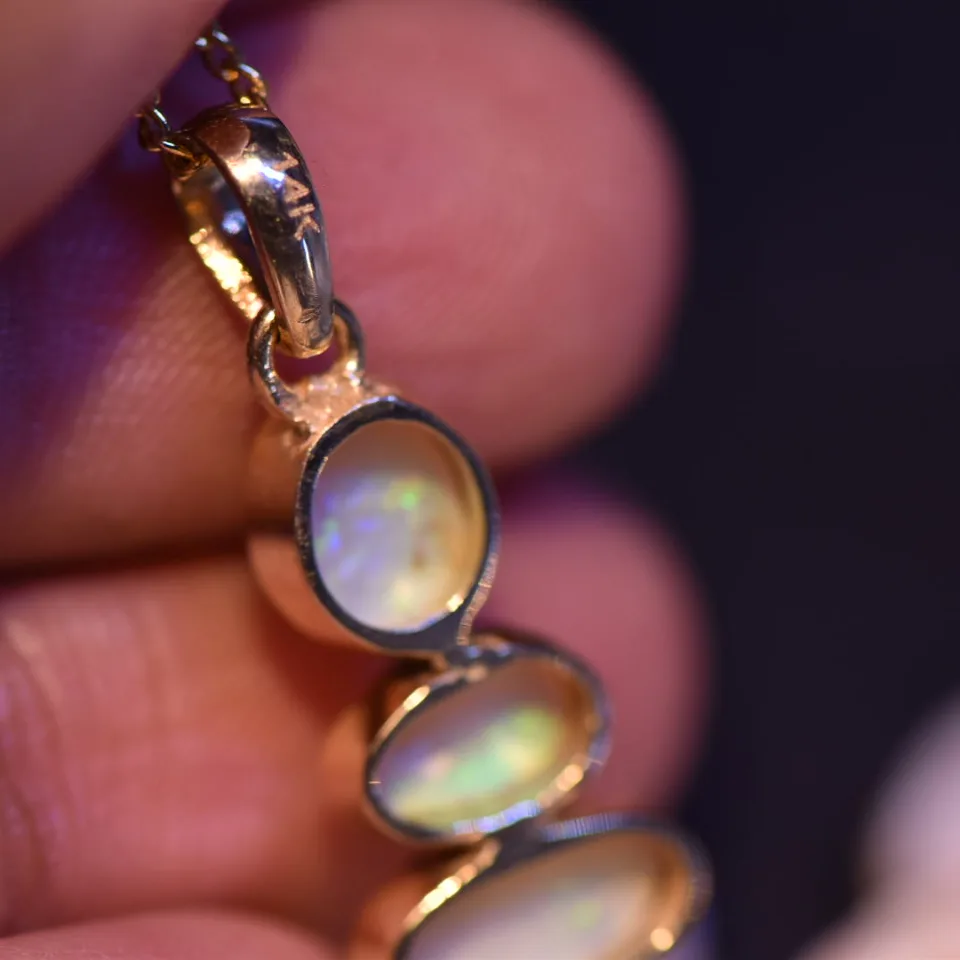 14K Gold Opal Pendant - 6