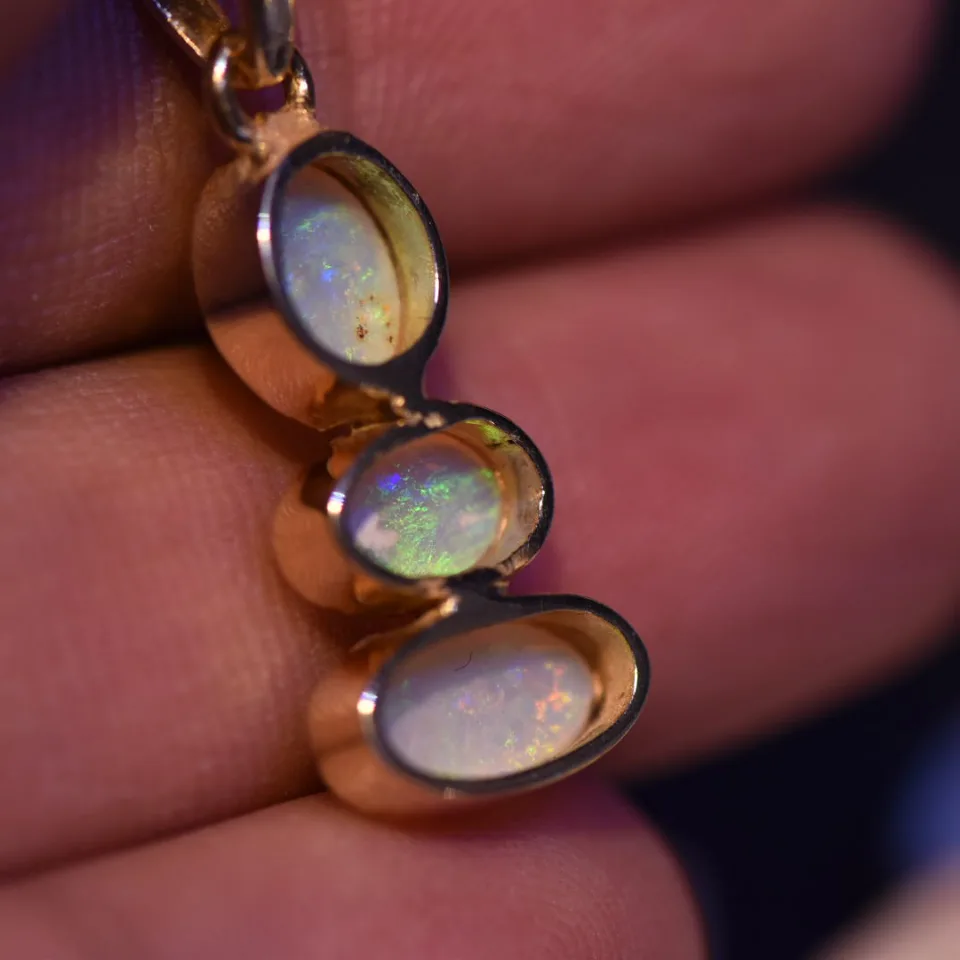 14K Gold Opal Pendant - 8