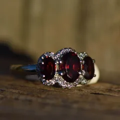 Garnet Ring Silver 925 - 4
