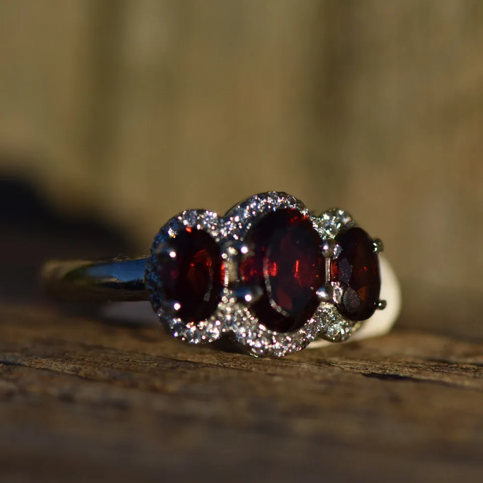 Garnet Ring Silver 925 - 4