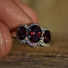 Garnet Ring Silver 925 - 3