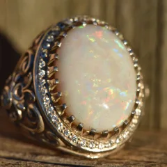 Coober Pedy Opal Ring in Sterling Silver 92.5 - 1