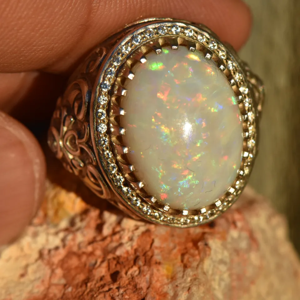 Coober Pedy Opal Ring in Sterling Silver 92.5 - 3