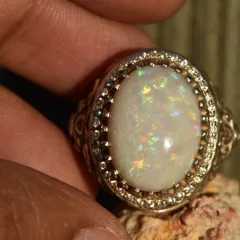 Coober Pedy Opal Ring in Sterling Silver 92.5 - 5