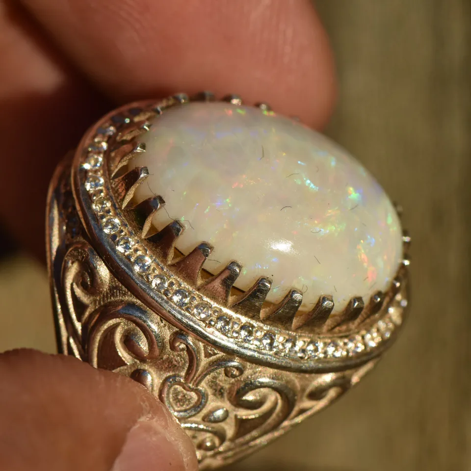 Coober Pedy Opal Ring in Sterling Silver 92.5 - 7