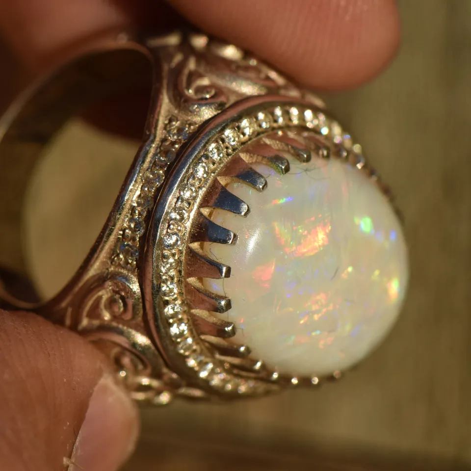 Coober Pedy Opal Ring in Sterling Silver 92.5 - 8
