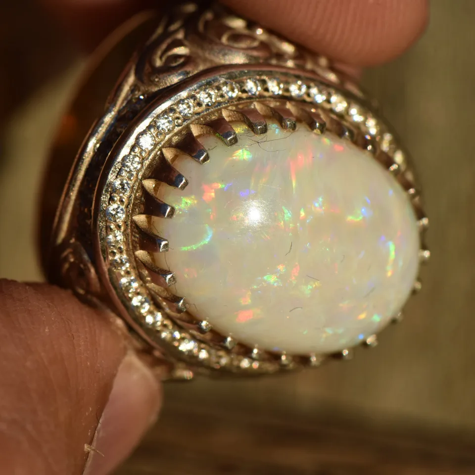 Coober Pedy Opal Ring in Sterling Silver 92.5 - 9