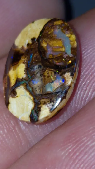 Koroit Boulder Opal Cabochon Stone.  Polished Australian Boulder Opal 