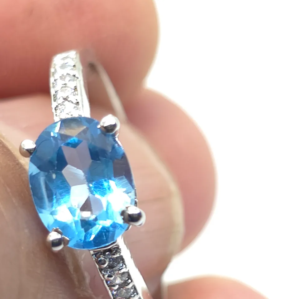 Blue Topaz Sterling Silver ring - 2