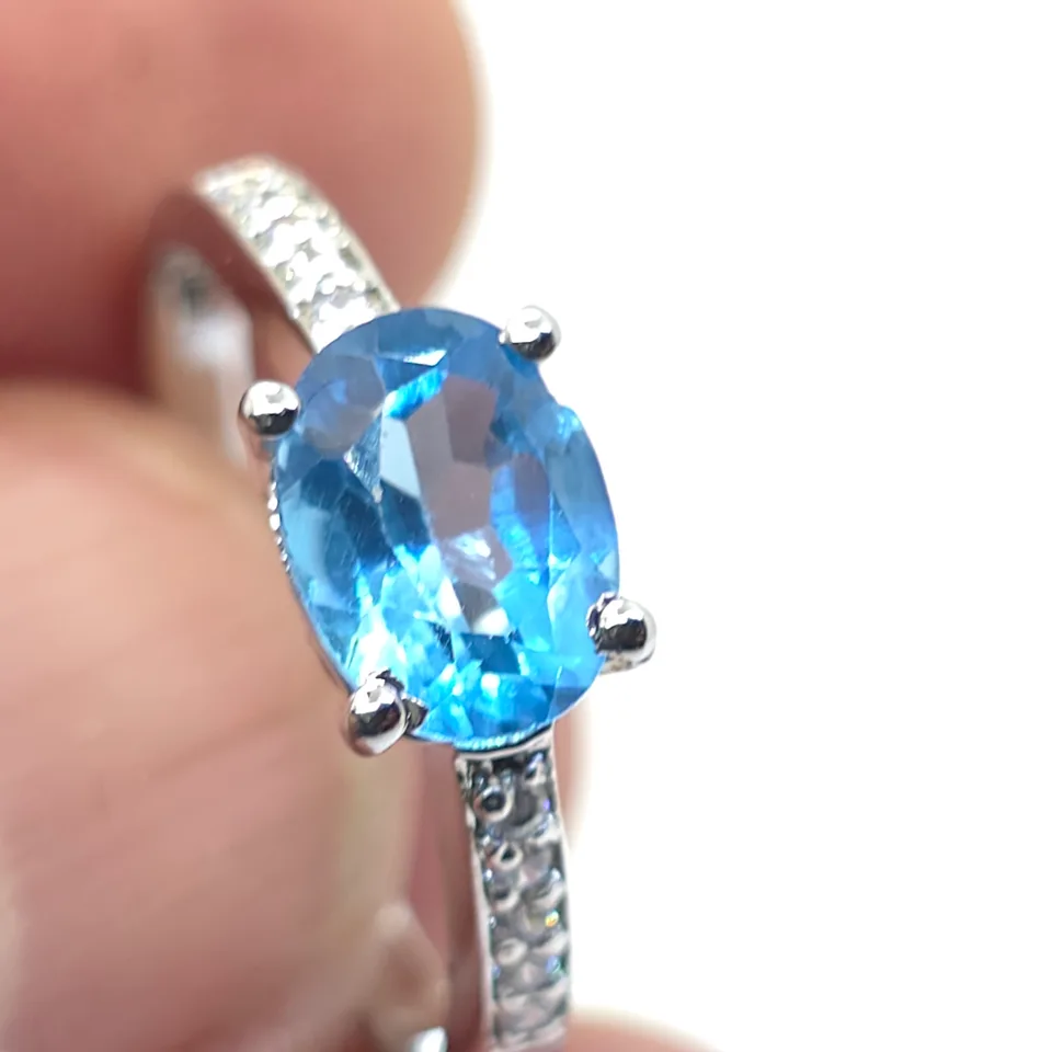 Blue Topaz Sterling Silver ring - 3