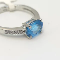 Blue Topaz Sterling Silver ring - 4