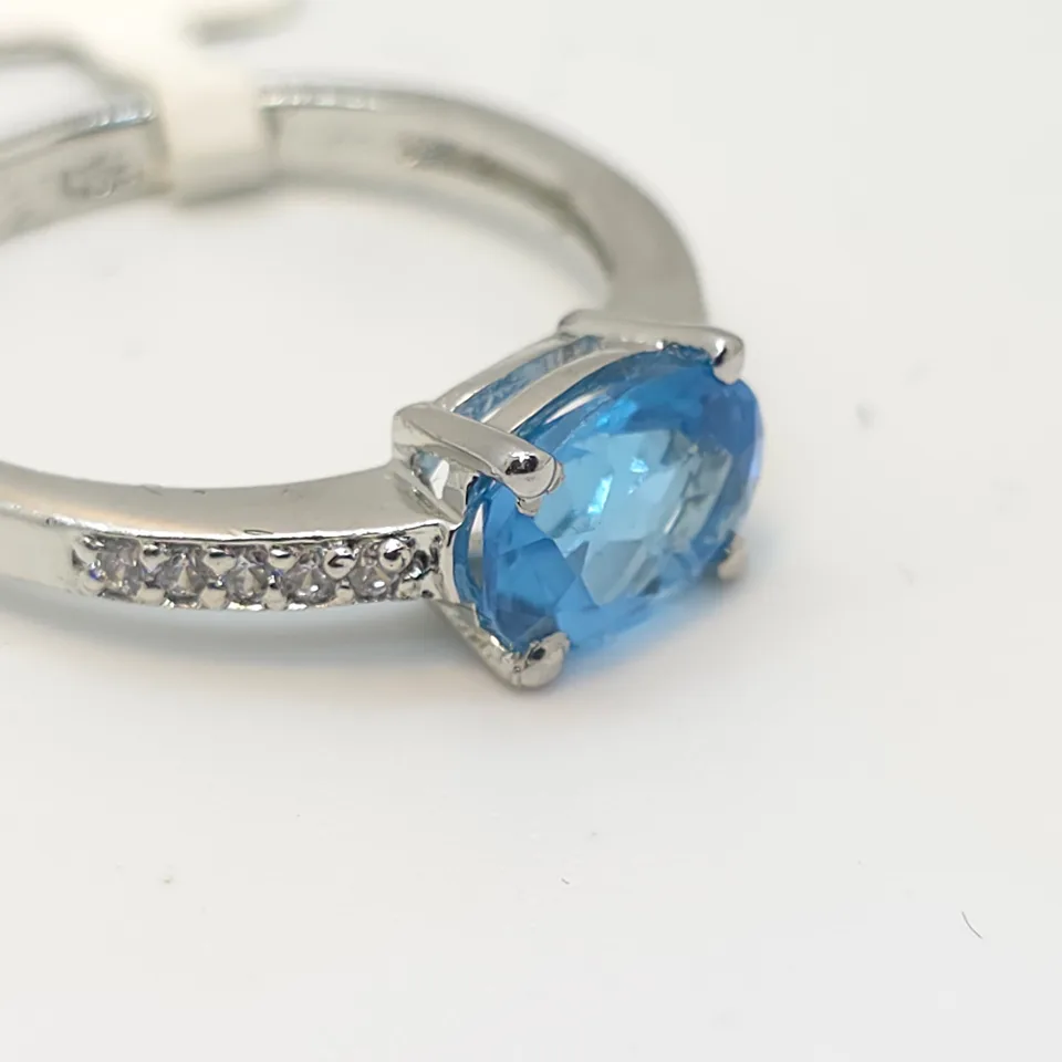 Blue Topaz Sterling Silver ring - 4