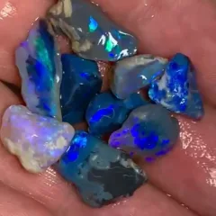 Super Bright Dark and Black Lightning Ridge Rough Opals. Australian Black Opal  - 2