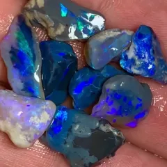 Super Bright Dark and Black Lightning Ridge Rough Opals. Australian Black Opal  - 3