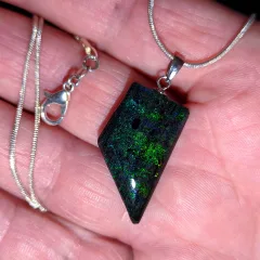 21ct Andamooka Rainbow Matrix Opal Silver Pendant - 4