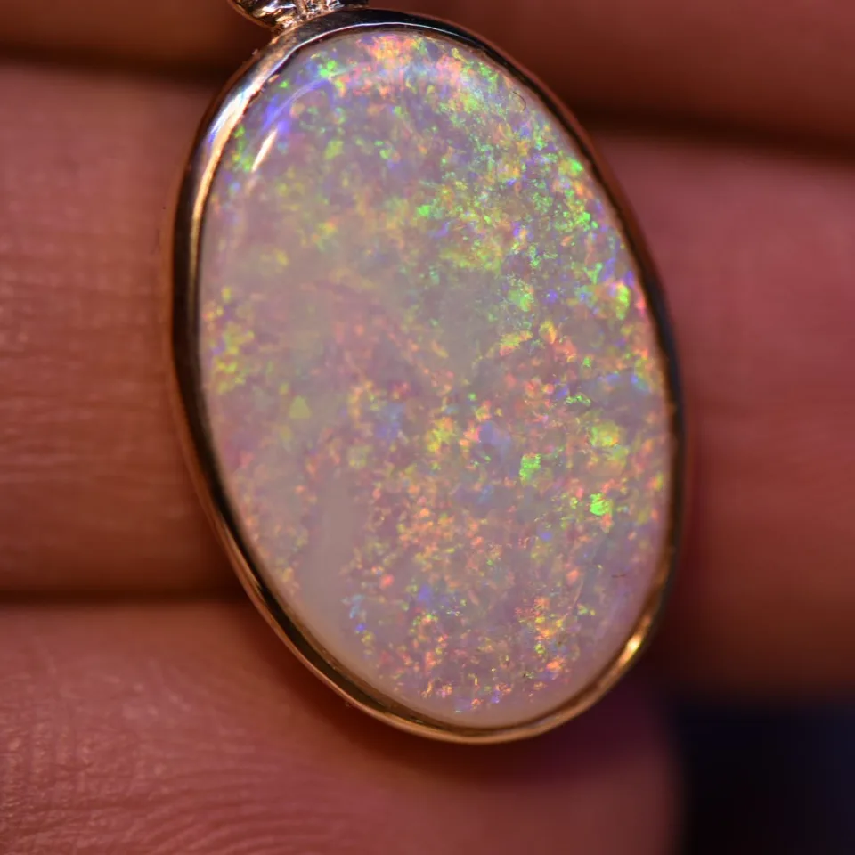 14K Gold Opal Pendant - 5