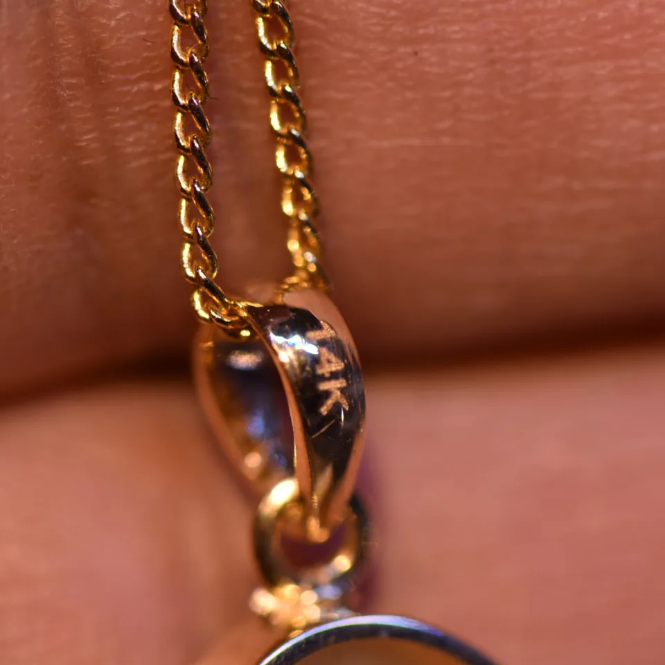 14K Gold Opal Pendant - 8