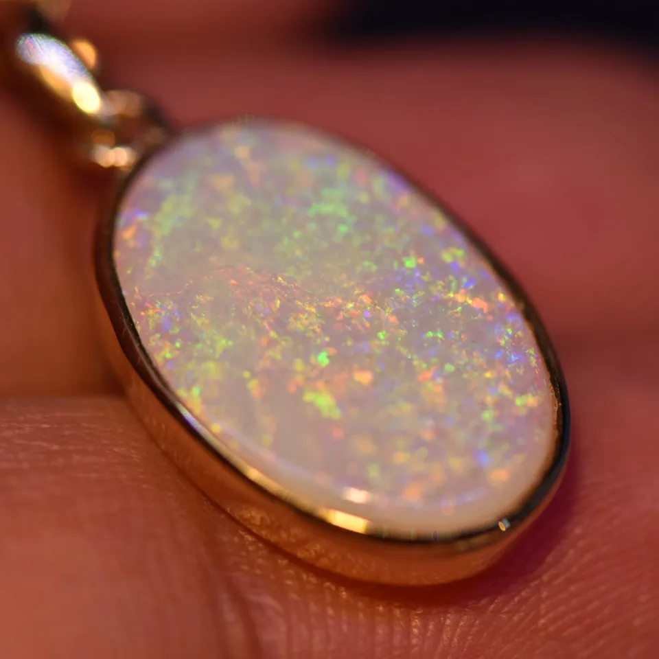14K Gold Opal Pendant - 10