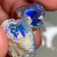Super Bright Blue on Black Nobby Lightning Ridge Rough Opals - 1
