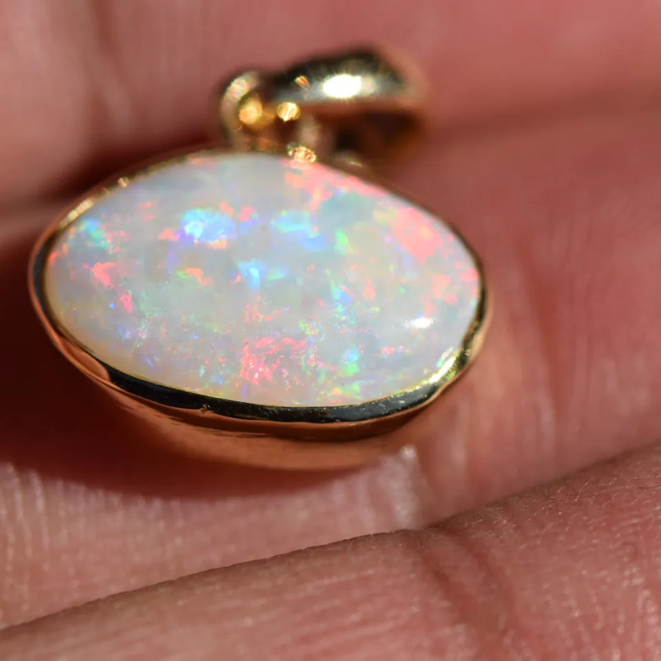 14K Gold Opal Pendant - 2