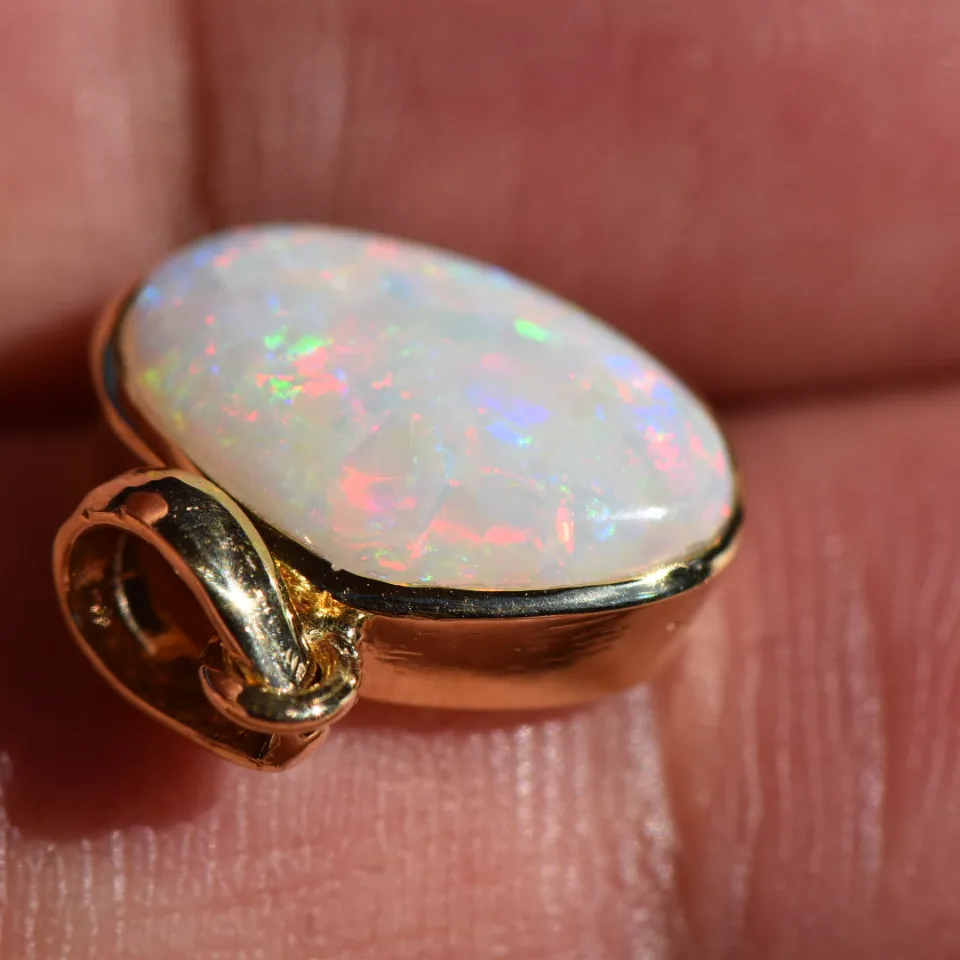 14K Gold Opal Pendant - 4
