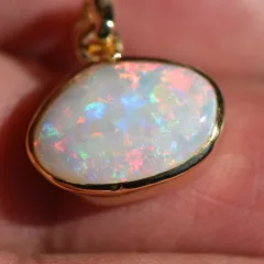 14K Gold Opal Pendant - 7