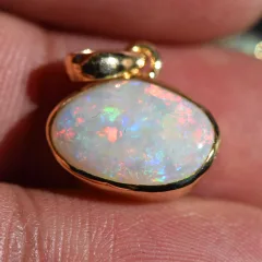 14K Gold Opal Pendant - 10